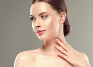 Woman with smooth, glowing skin in Encino, CA