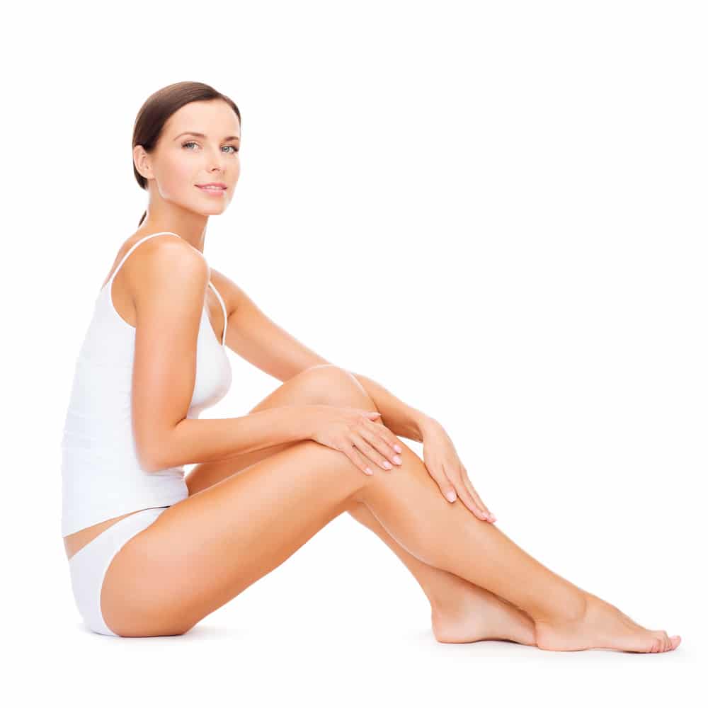 Woman with smooth legs after laser hair removal in Encino, CA