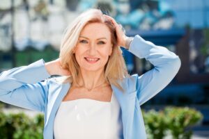 Woman after skin tightenig treatment in Encino, CA